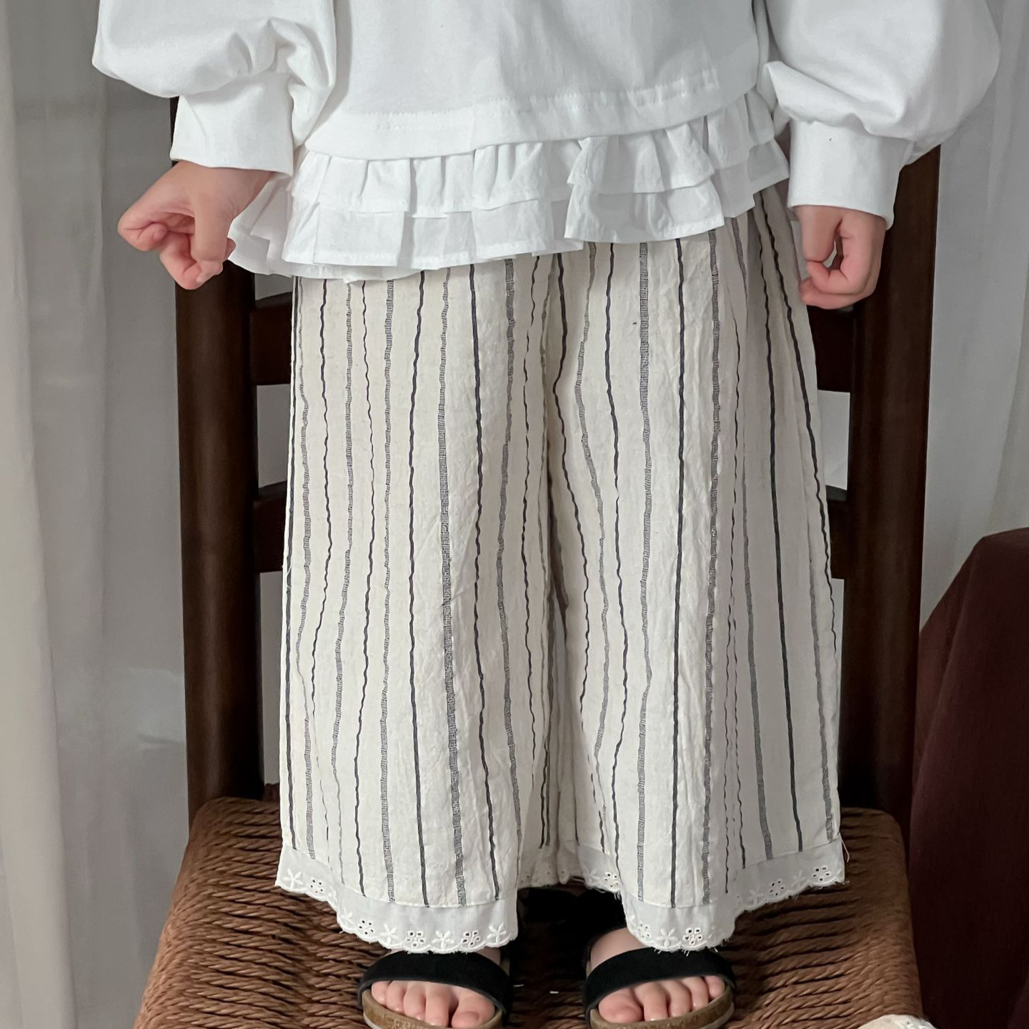 Baby Products Korean - 2025 pantalones de encaje sueltos Retro