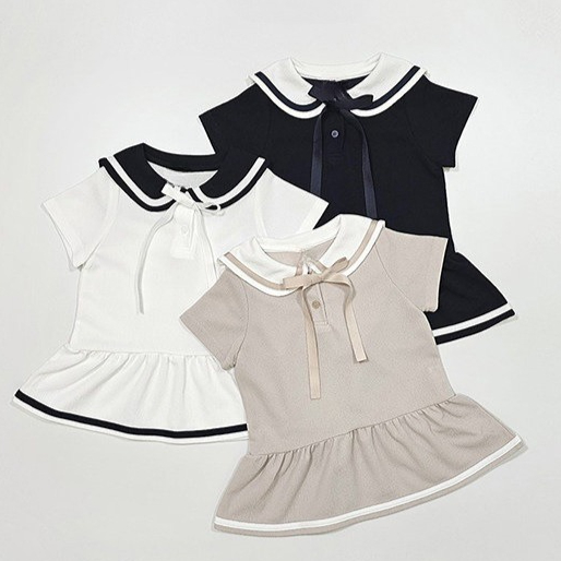 Vestido con Cuello para Niña,  - Baby Products Korean reseña y precio